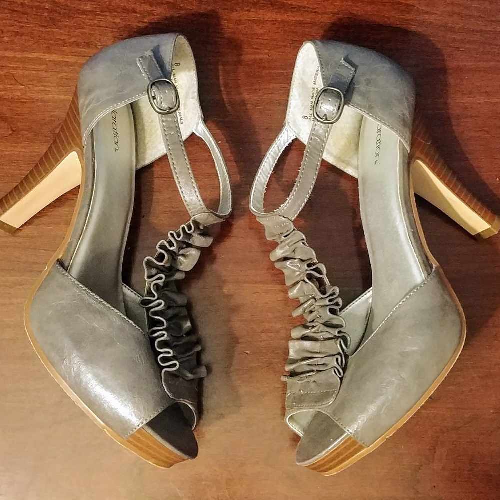 Grey Ruffle Xhilaration Heels